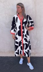 Stefania - Klänning - Mönster - Svart - Nyhet