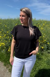 Telma - Topp med volang - Svart - Nyhet