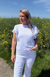 Telma - Topp med volang - Vit - Nyhet
