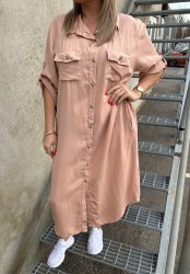 Astrid- Jeansklänning - Rosa- Nyhet
