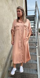 Astrid- Jeansklänning - Rosa- Nyhet