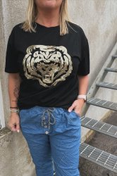 Tiger -T-shirt med en tiger - Svart   - Nyhet