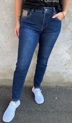 Trina - Jeans med leopard - Mörk Denim - Nyhet
