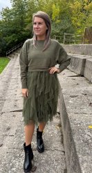 Tully- Tyllklänning- Khaki- Nyhet