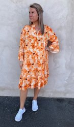 Tyril- Klänning - Flower - Orange-  Nyhet