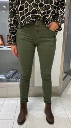 Vanessa - Jeans med dragkedja - Armégrön - Nyhet