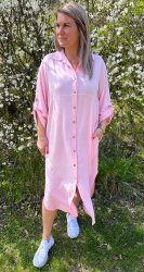 Violetta - Linneklänning  - Baby Pink - Nyhet
