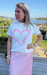 Viveca-  T-shirt- Hjärta -Rosa- Nyhet