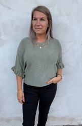 Sara- Tröja - Volang - Khaki- Nyhet