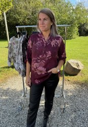 SBWillow - Blus - Blommig - Bordo - Nyhet