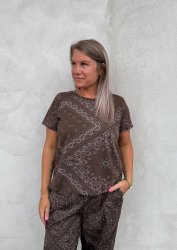 Zelda - T-shirt - Brun - Paisley - Nyhet