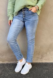 Zelma - Jeans med knappar L98 - Ljustvätt  - Nyhet