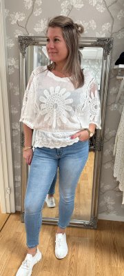 Olivia- Spetsblus - Vit- Nyhet