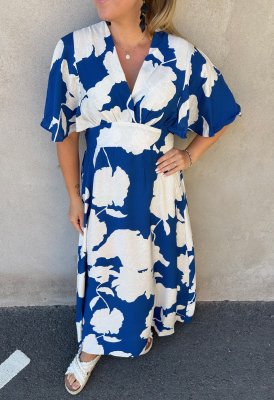 Gisela - Klänning - Flower - Blå - Nyhet