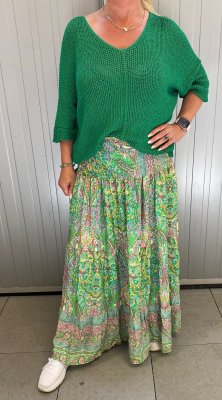 Greta - Stickad tröja- Grön - Nyhet