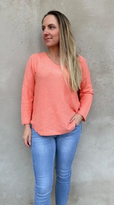 Svea - Finstickad tröja - Orange - Nyhet
