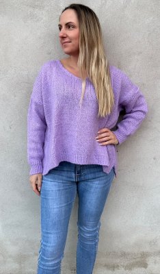 Ilione - Stickad tröja  - Lavendel - Nyhet