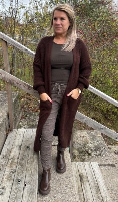 Saga - Långkofta - Brun-  Nyhet